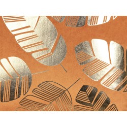 Zestaw 2 poduszek dekoracyjnych SUNFLOWER Welur 45 x 45 cm Pomarańczowy Wzór roślinny