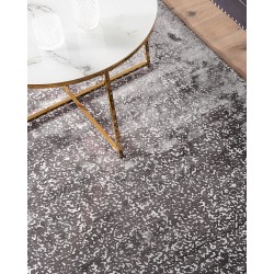 Dywan z wiskozy 160 x 230 cm szaro-srebrny ESEL