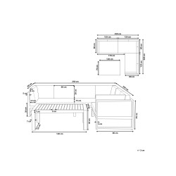 Narożnik ogrodowy ze stolikiem dla 6 osób CASTELLA Lewostronny Metal Szary