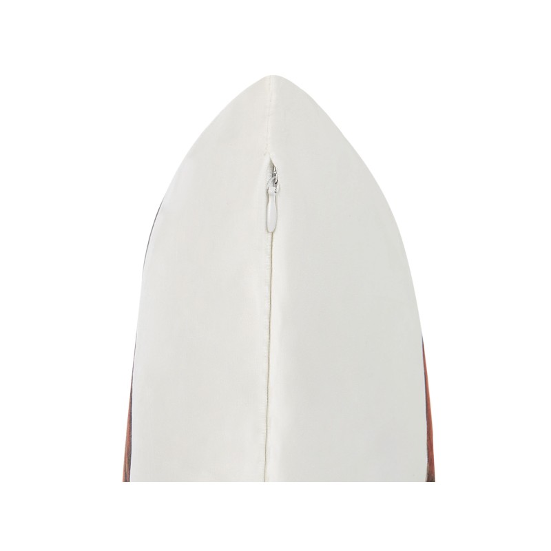 Poduszka dekoracyjna CURBITA Welur 45 x 45 cm Beżowy Wzór roślinny