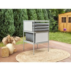 Zestaw ogrodowy ze stolikiem dla 2 osób TERRACINA Metal Jasnoszary