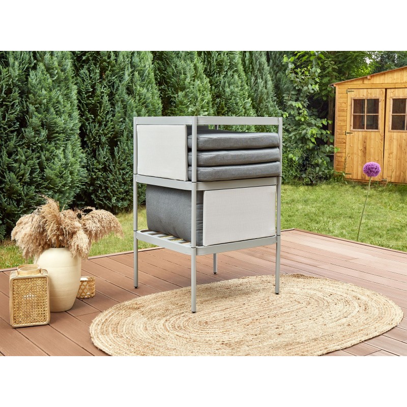 Zestaw ogrodowy ze stolikiem dla 2 osób TERRACINA Metal Jasnoszary