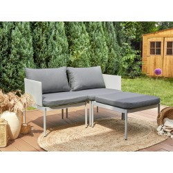 Zestaw ogrodowy ze stolikiem dla 2 osób TERRACINA Metal Jasnoszary