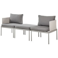 Zestaw ogrodowy ze stolikiem dla 2 osób TERRACINA Metal Jasnoszary