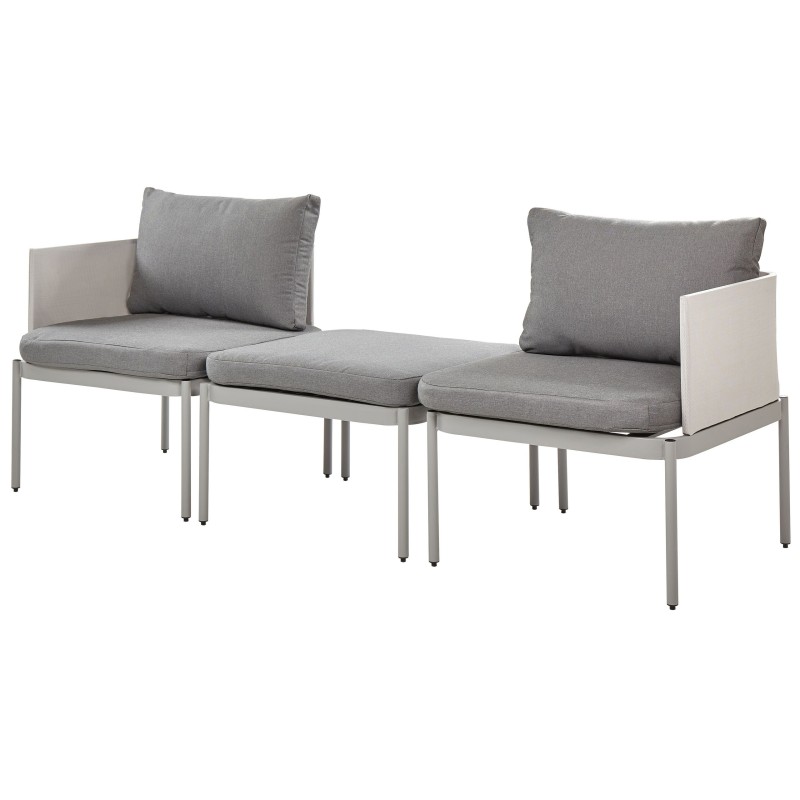 Zestaw ogrodowy ze stolikiem dla 2 osób TERRACINA Metal Jasnoszary