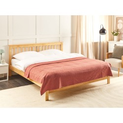 Narzuta na łóżko MARAKA Bawełna 200 x 220 cm Jasnoczerwony