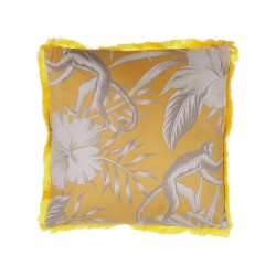 Zestaw 2 poduszek dekoracyjnych MANJU Welur 45 x 45 cm Żółty Wzór zwierzęcy