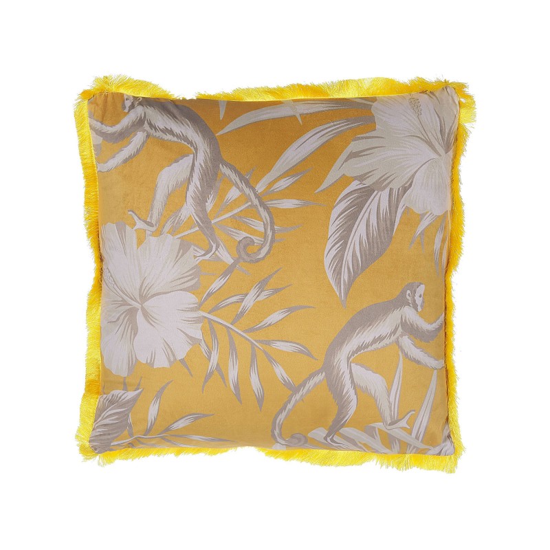 Zestaw 2 poduszek dekoracyjnych MANJU Welur 45 x 45 cm Żółty Wzór zwierzęcy