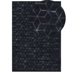Dywan sztuczne futro królika 160 x 230 cm czarny THATTA