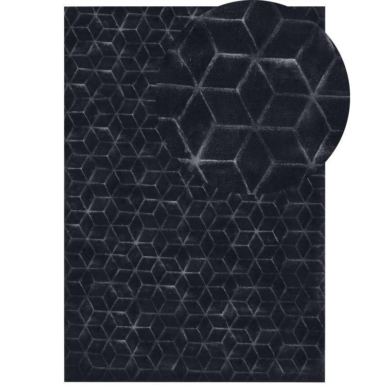 Dywan sztuczne futro królika 160 x 230 cm czarny THATTA