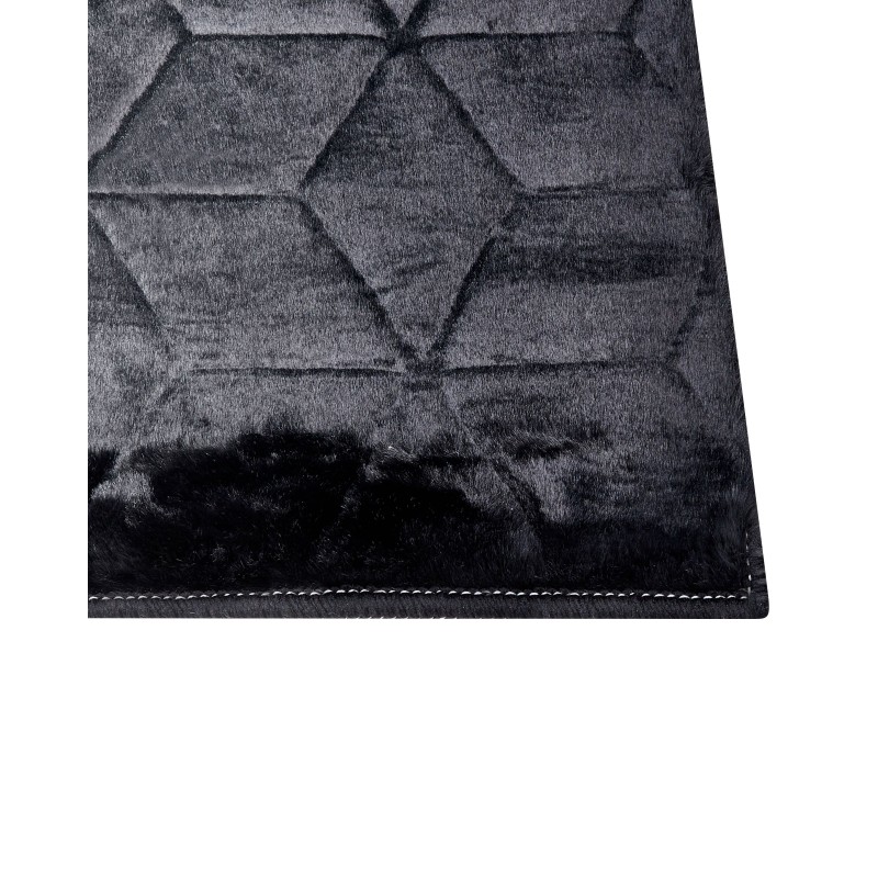 Dywan sztuczne futro królika 160 x 230 cm czarny THATTA