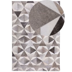 Dywan skórzany 140 x 200 cm szary ALAKA