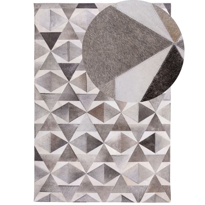 Dywan skórzany 140 x 200 cm szary ALAKA