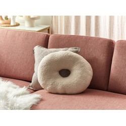 Zestaw 2 poduszek dekoracyjnych HESPERIS Boucle Beżowy Jednolity