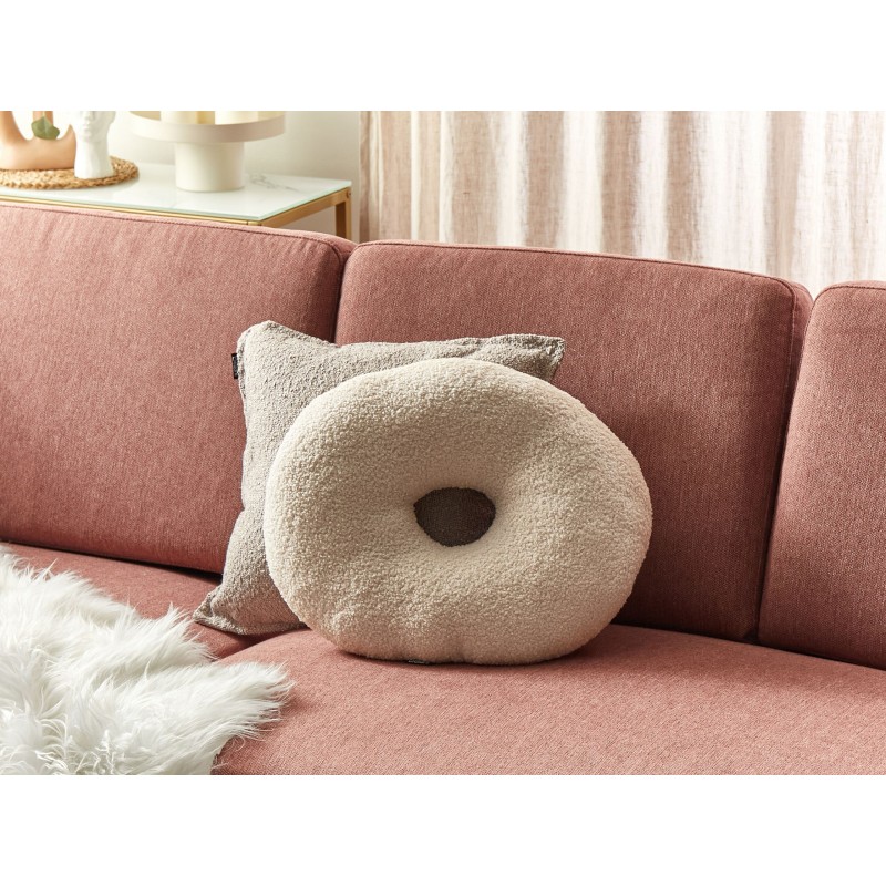 Zestaw 2 poduszek dekoracyjnych HESPERIS Boucle Beżowy Jednolity