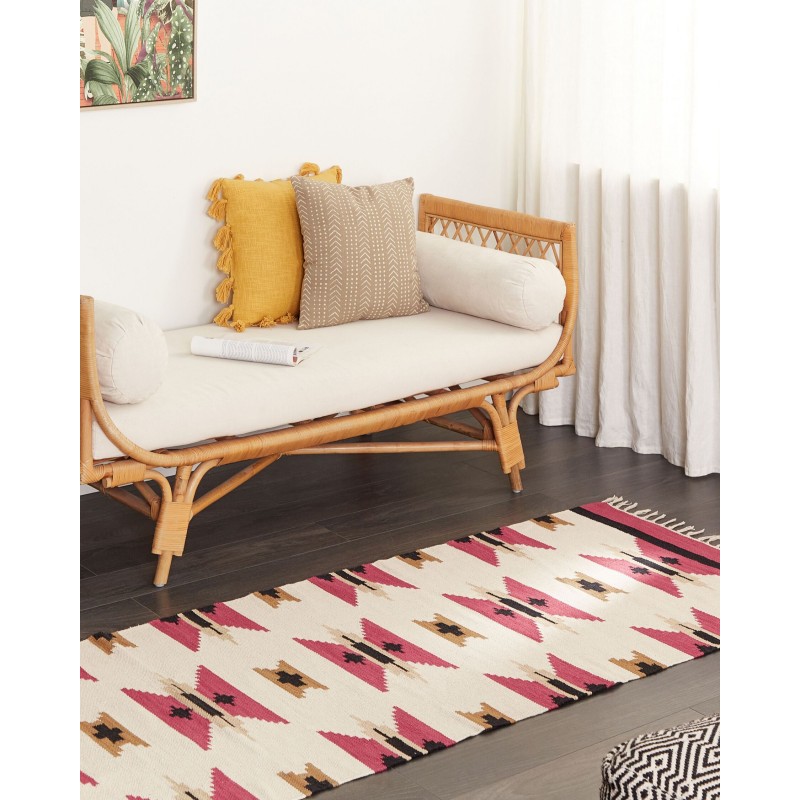 Dywan bawełniany kilim 80 x 300 cm wielokolorowy GARNI