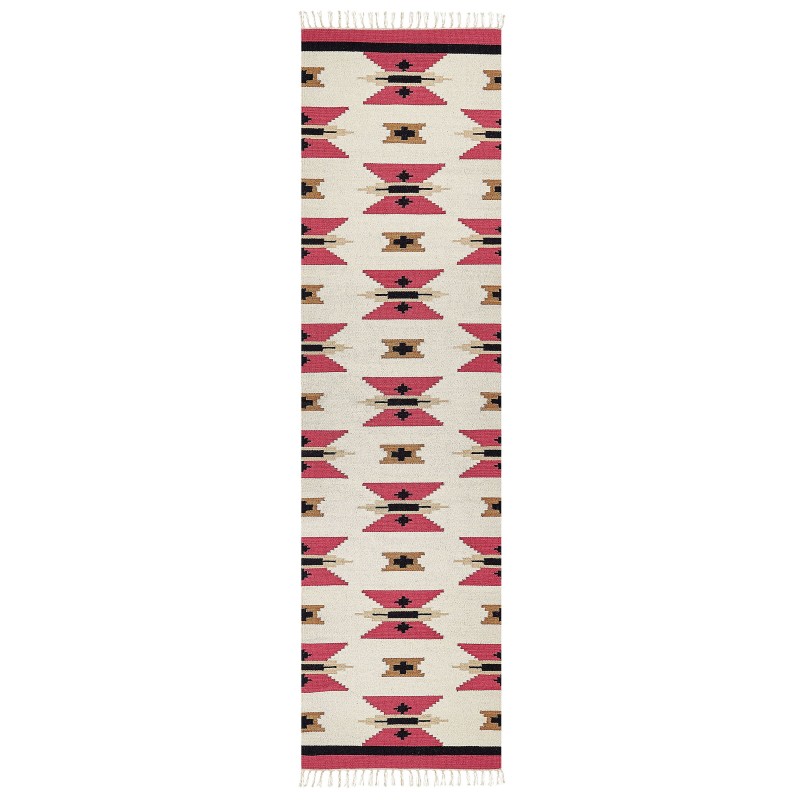 Dywan bawełniany kilim 80 x 300 cm wielokolorowy GARNI
