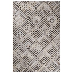 Dywan patchwork skórzany 140 x 200 cm beżowy TEKIR