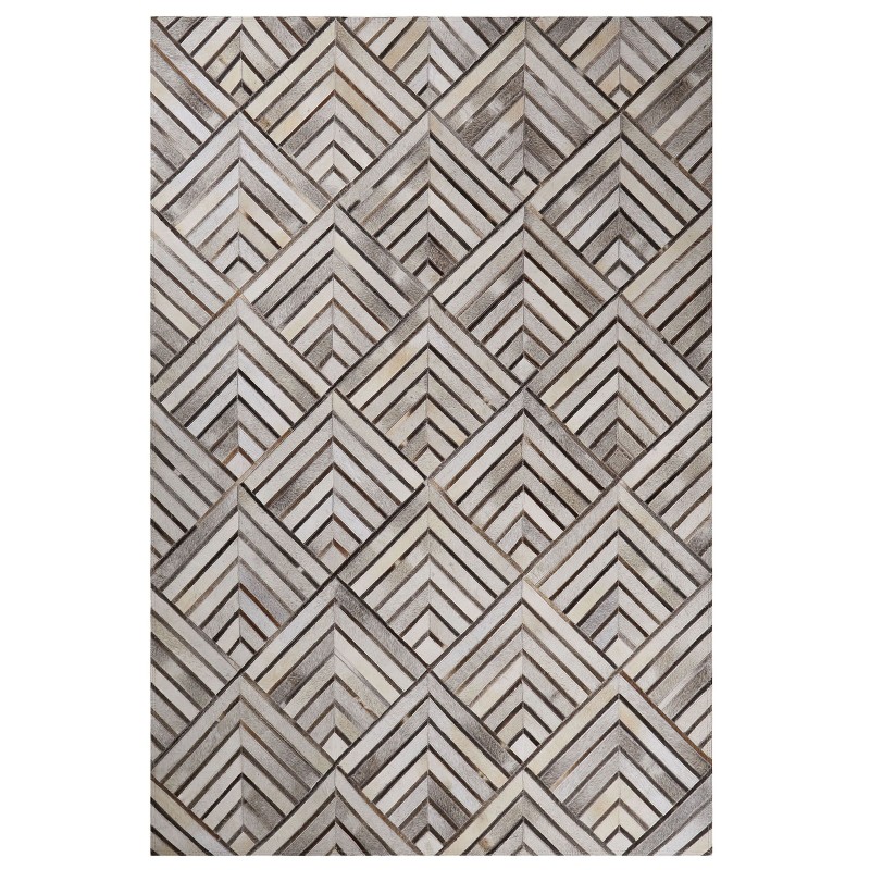 Dywan patchwork skórzany 140 x 200 cm beżowy TEKIR