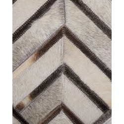 Dywan patchwork skórzany 140 x 200 cm beżowy TEKIR