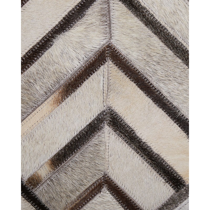 Dywan patchwork skórzany 140 x 200 cm beżowy TEKIR