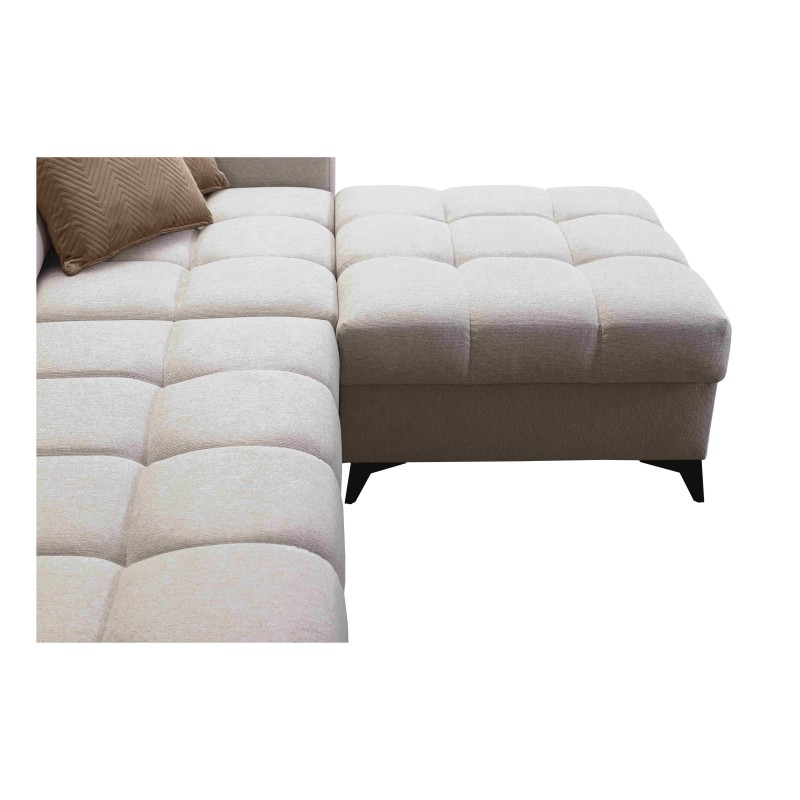 Venna I Mini Corner Sofa with Sleeping Function and USB Port in Plush Fabric, Avra 9