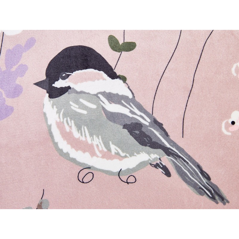 Zestaw 2 poduszek dekoracyjnych CYCLAMEN Welur 45 x 45 cm Pastelowy róż Wzór kwiatowy