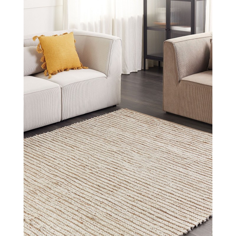 Dywan bawełniany 200 x 300 cm beżowo-biały BARKHAN