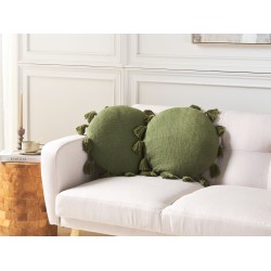Zestaw 2 poduszek dekoracyjnych MADIA Bawełna 45 x 45 cm Oliwkowy Jednolity