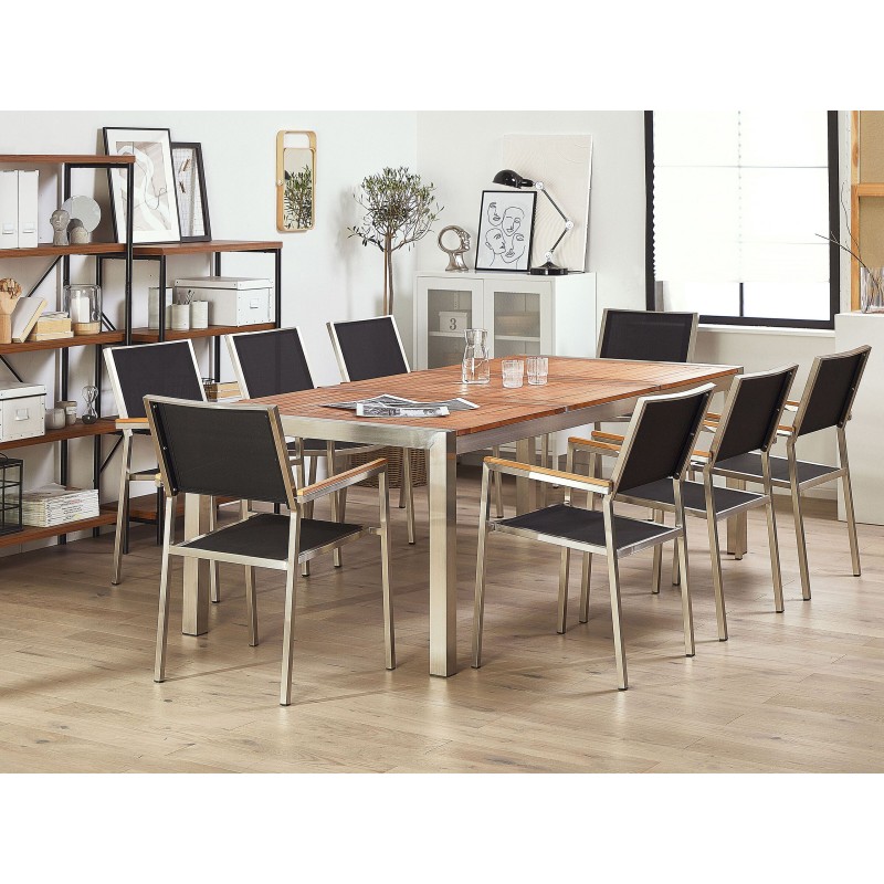 Stół ogrodowy GROSSETO 220 cm 100 cm Drewno eukaliptusowe Brązowy