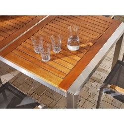 Stół ogrodowy GROSSETO 220 cm 100 cm Drewno eukaliptusowe Brązowy