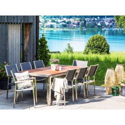 Stół ogrodowy GROSSETO 220 cm 100 cm Drewno eukaliptusowe Brązowy