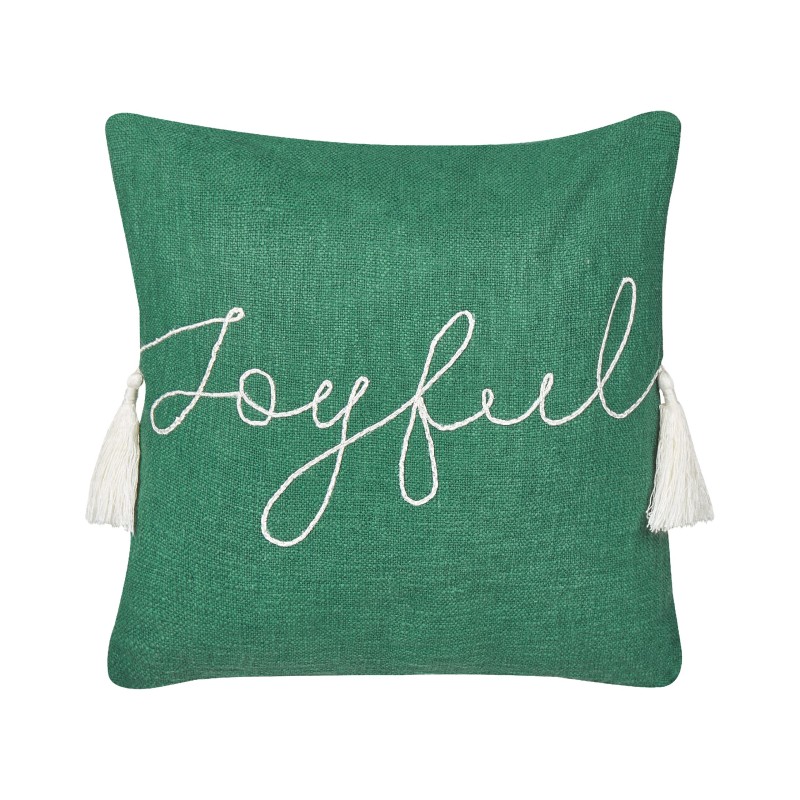 Poduszka dekoracyjna ELETTARIA Bawełna 45 x 45 cm Zielony Wzór świąteczny