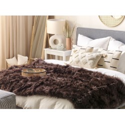 Narzuta na łóżko DELICE 150 x 200 cm Brązowy