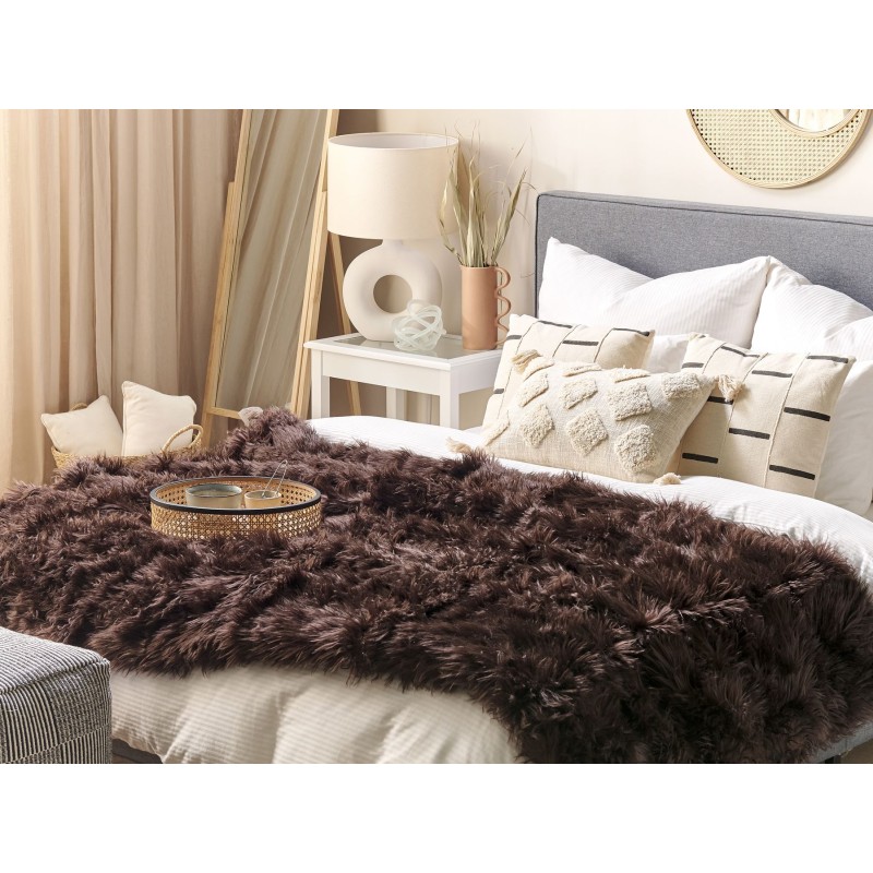 Narzuta na łóżko DELICE 150 x 200 cm Brązowy