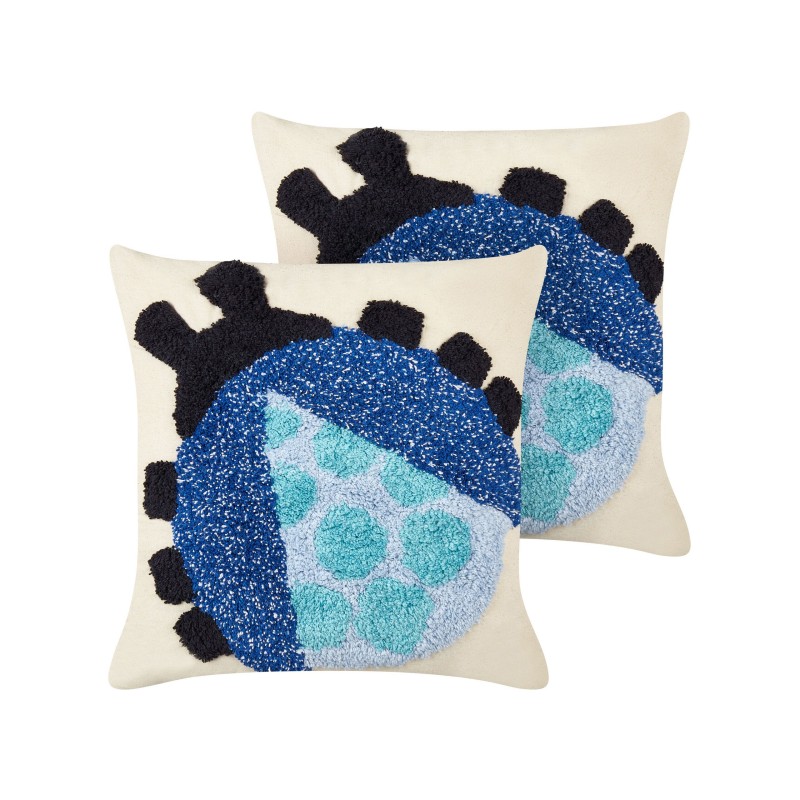 2 bawełniane poduszki dekoracyjne z motywem biedronki 45 x 45 cm wielokolorowe LADYBIRD