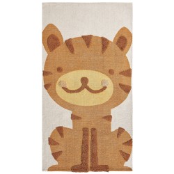 Dywan dziecięcy bawełniany motyw tygrysa 80 x 150 cm wielokolorowy SIGLI