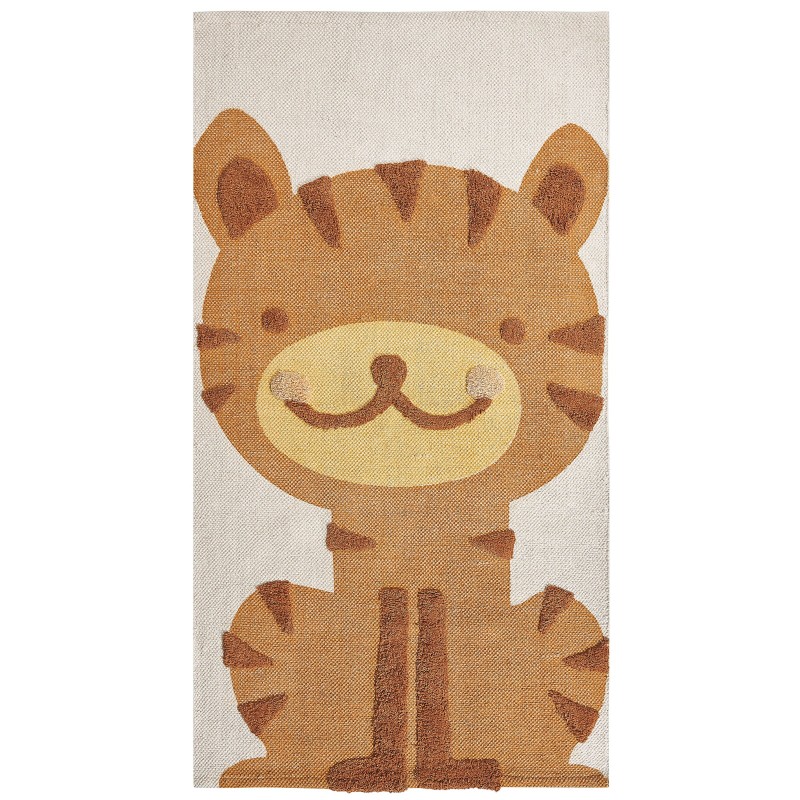 Dywan dziecięcy bawełniany motyw tygrysa 80 x 150 cm wielokolorowy SIGLI