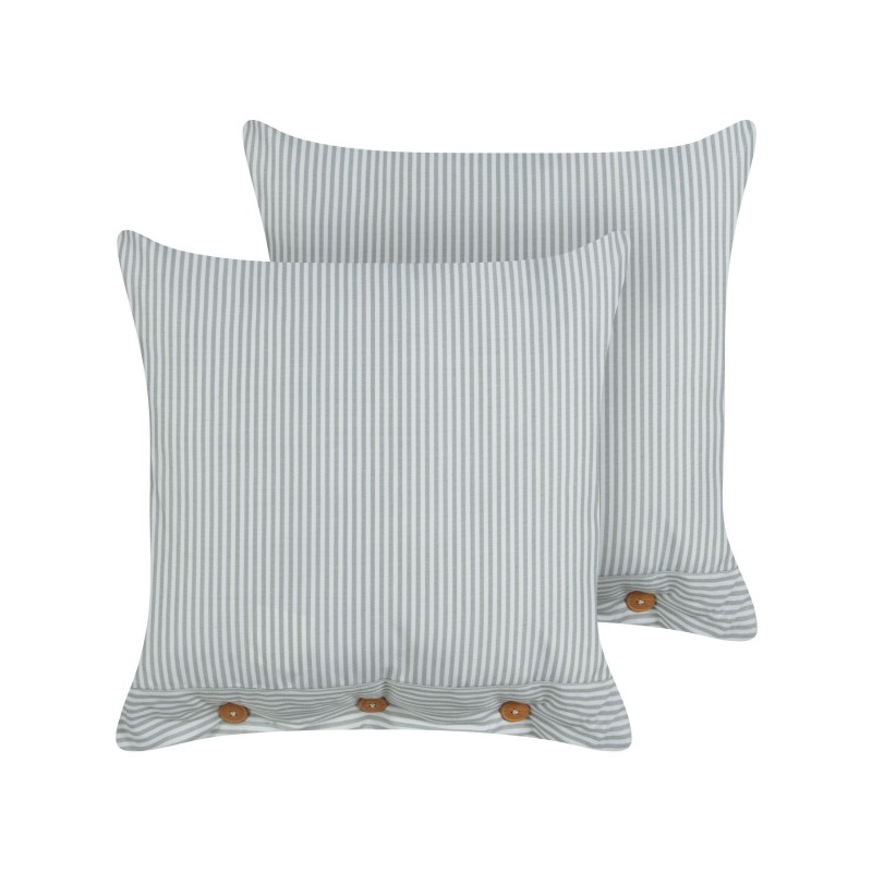 Zestaw 2 poduszek dekoracyjnych SEBRINE 45 x 45 cm Miętowy W paski