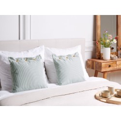 Zestaw 2 poduszek dekoracyjnych SEBRINE 45 x 45 cm Miętowy W paski