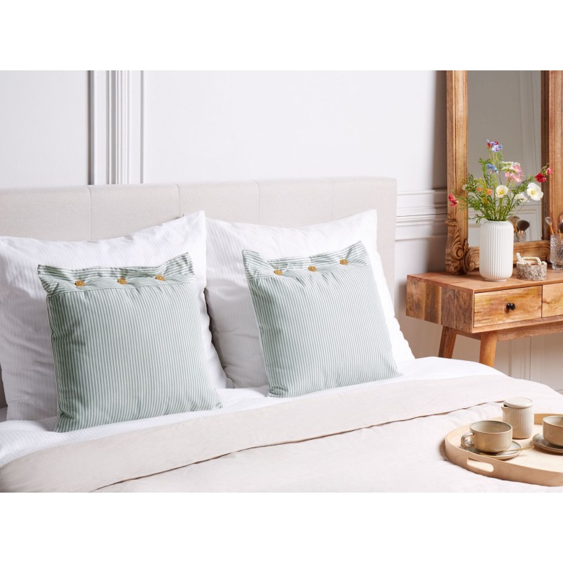 Zestaw 2 poduszek dekoracyjnych SEBRINE 45 x 45 cm Miętowy W paski