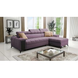 Venna I Mini Corner Sofa with Sleeping Function and USB Port in Plush Fabric, Avra 9