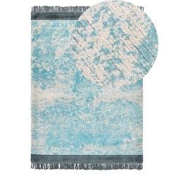 Dywan z wiskozy 140 x 200 cm niebieski z beżowym AKARSU