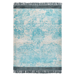 Dywan z wiskozy 140 x 200 cm niebieski z beżowym AKARSU