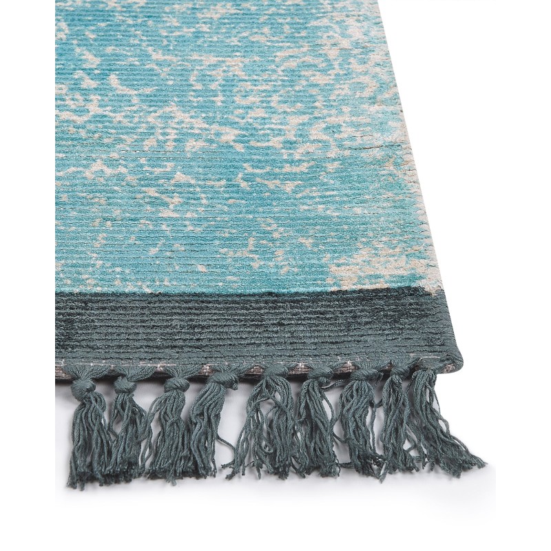 Dywan z wiskozy 140 x 200 cm niebieski z beżowym AKARSU