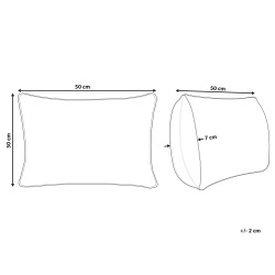 Poduszka dekoracyjna SPANDOREA Bawełna 30 x 50 cm Zielony Wzór roślinny