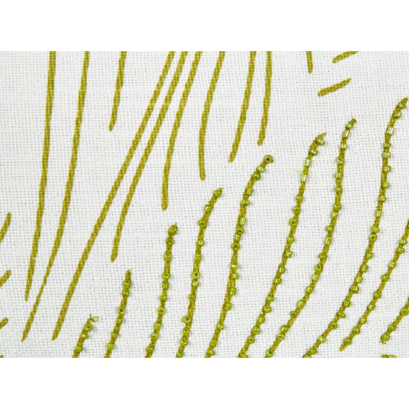 Poduszka dekoracyjna SPANDOREA Bawełna 30 x 50 cm Zielony Wzór roślinny