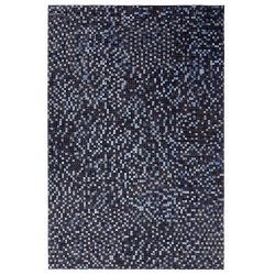 Dywan skórzany 140 x 200 cm brązowo-niebieski IKISU