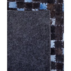 Dywan skórzany 140 x 200 cm brązowo-niebieski IKISU