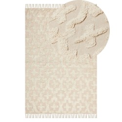 Dywan bawełniany 140 x 200 cm beżowy ITANAGAR
